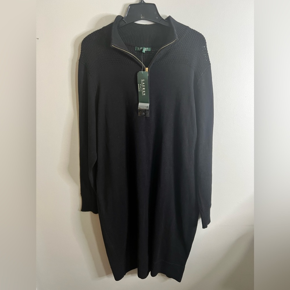 Lauren Ralph Lauren Black Sweater Dress Size 2X